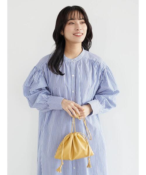 ELENCARE DUE（エレンカーレデュエ）の「・ELENCARE DUE ストライプシャツワンピース（ワンピース・レディース・ブラック/ベージュ/ブルー/グリーン・FREE）」の5枚目の写真