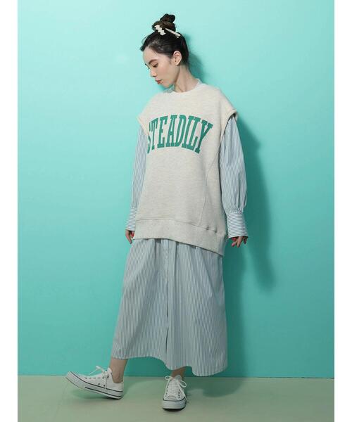 ELENCARE DUE（エレンカーレデュエ）の「・ELENCARE DUE ストライプシャツワンピース（ワンピース・レディース・ブラック/ベージュ/ブルー/グリーン・FREE）」の22枚目の写真