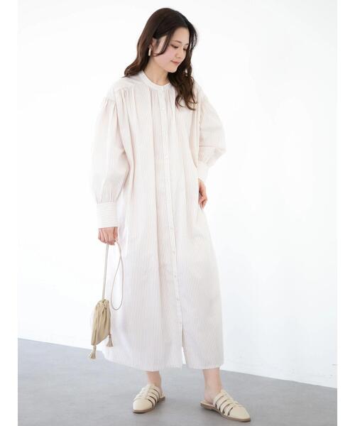 ELENCARE DUE（エレンカーレデュエ）の「・ELENCARE DUE ストライプシャツワンピース（ワンピース・レディース・ブラック/ベージュ/ブルー/グリーン・FREE）」の16枚目の写真