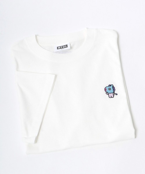 BT21(ビーティーイシビル)の「BT21 キャラクター胸ワンポイント刺繍ビッグシルエットTシャツ(ユニセックスサイズ)(Tシャツ/カットソー・レディース・ホワイト系1/ホワイト系2/ホワイト系3/ホワイト系4/ホワイト系5/ホワイト系6/ホワイト系7・M/L)」の7枚目の写真