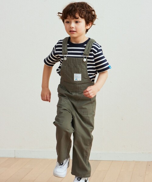 SHARE PARK（シェアパーク）の「【KIDS】UVカット ボーダーロゴTシャツ（Tシャツ/カットソー・キッズ・ブルー系1/ホワイト系1・120/100/110）」の4枚目の写真