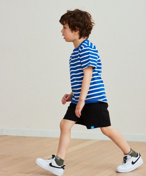 SHARE PARK（シェアパーク）の「【KIDS】UVカット ボーダーロゴTシャツ（Tシャツ/カットソー・キッズ・ブルー系1/ホワイト系1・120/100/110）」の6枚目の写真