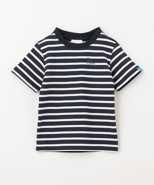 SHARE PARK（シェアパーク）の「【KIDS】UVカット ボーダーロゴTシャツ（Tシャツ/カットソー・キッズ・ブルー系1/ホワイト系1・120/100/110）」の7枚目の写真