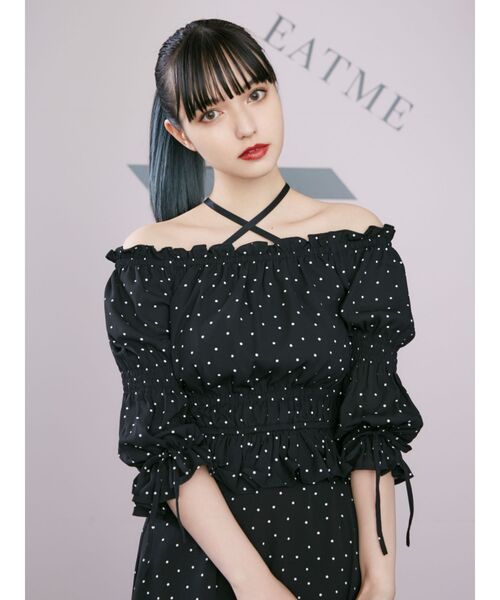 EATME（イートミー）の「マムルークスリーブオフショルTOP（セットアップ可能）（シャツ/ブラウス・レディース・ブラック/ピンク/その他1・FREE）」の6枚目の写真