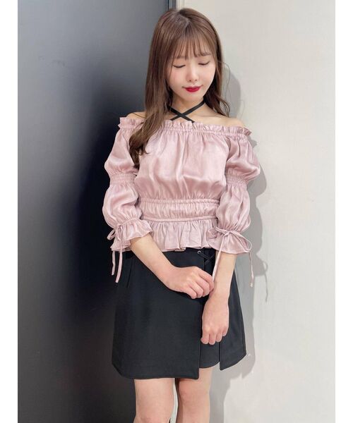 EATME（イートミー）の「マムルークスリーブオフショルTOP（セットアップ可能）（シャツ/ブラウス・レディース・ブラック/ピンク/その他1・FREE）」の19枚目の写真