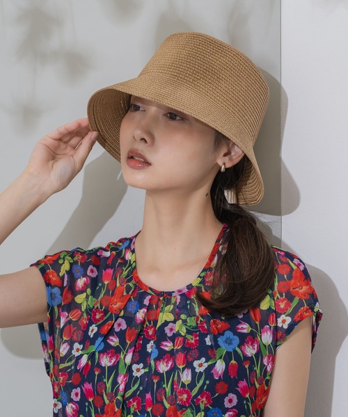 KATHARINE ROSS（キャサリンロス）の「【KATHARINE ROSS】ペーパーブレードバケットハット WEB限定（ハット・レディース・ブラック/ベージュ/アイボリー・MEDIUM）」の3枚目の写真