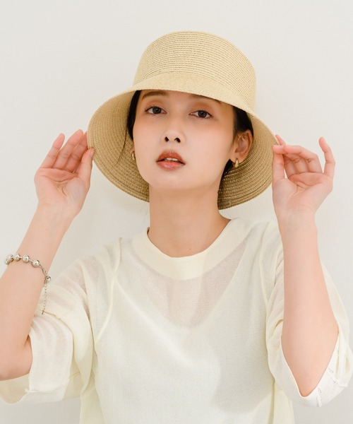 KATHARINE ROSS（キャサリンロス）の「【KATHARINE ROSS】ペーパーブレードバケットハット WEB限定（ハット・レディース・ブラック/ベージュ/アイボリー・MEDIUM）」の4枚目の写真