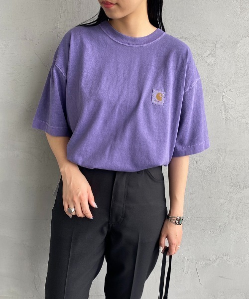Carhartt WIP（カーハートダブリューアイピー）の「[carhartt WIP/カーハートダブリューアイピー]  NELSON ワンポイントロゴＴシャツ（Tシャツ/カットソー・レディース・ブラック/パープル/ナチュラル・M/L）」の18枚目の写真