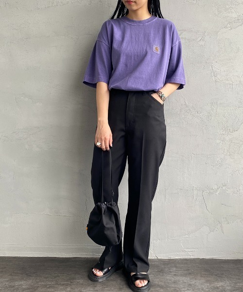 Carhartt WIP（カーハートダブリューアイピー）の「[carhartt WIP/カーハートダブリューアイピー]  NELSON ワンポイントロゴＴシャツ（Tシャツ/カットソー・レディース・ブラック/パープル/ナチュラル・M/L）」の9枚目の写真