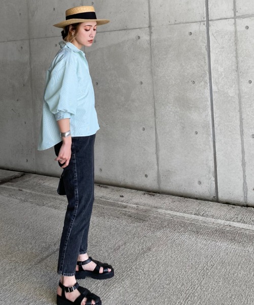 deux amour（ドゥーザムール）の「カラーストライプ袖ボリュームシャツ（その他トップス・レディース・ブルー/グリーン・MEDIUM）」の12枚目の写真