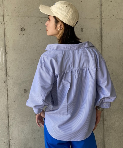 deux amour（ドゥーザムール）の「カラーストライプ袖ボリュームシャツ（その他トップス・レディース・ブルー/グリーン・MEDIUM）」の21枚目の写真