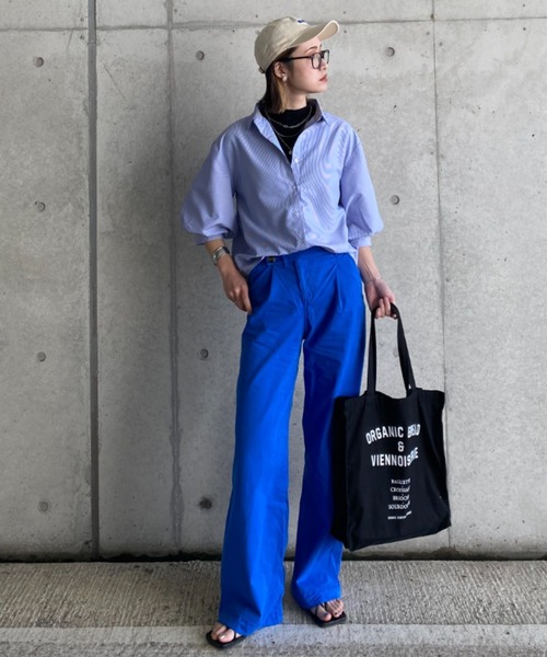 deux amour（ドゥーザムール）の「カラーストライプ袖ボリュームシャツ（その他トップス・レディース・ブルー/グリーン・MEDIUM）」の15枚目の写真