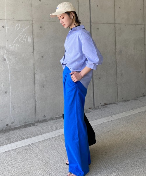 deux amour（ドゥーザムール）の「カラーストライプ袖ボリュームシャツ（その他トップス・レディース・ブルー/グリーン・MEDIUM）」の22枚目の写真