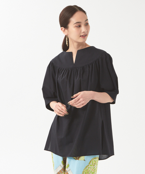 qualite（カリテ）の「ローンギャザーパフブラウス（シャツ/ブラウス・レディース・オフホワイト/ライトブルー/ネイビー・フリー）」の12枚目の写真