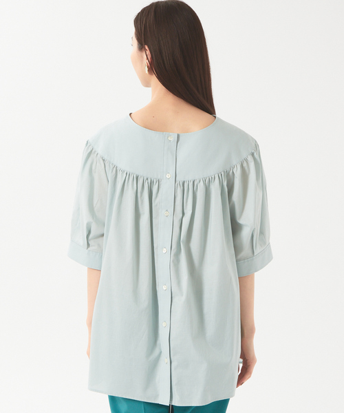 qualite（カリテ）の「ローンギャザーパフブラウス（シャツ/ブラウス・レディース・オフホワイト/ライトブルー/ネイビー・フリー）」の21枚目の写真