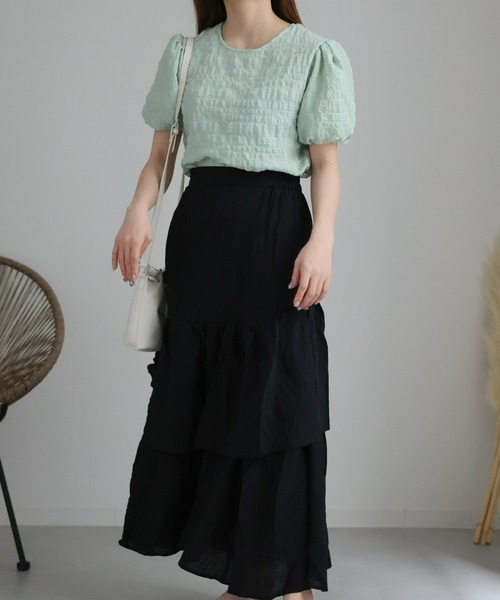 sakishimatokyo（サキシマトーキョー）の「ワッシャートップス/半袖（Tシャツ/カットソー・レディース・グレー/アイボリー/ブラック/グリーン・FREE）」の22枚目の写真