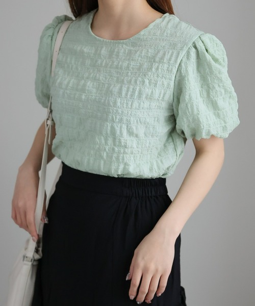 sakishimatokyo（サキシマトーキョー）の「ワッシャートップス/半袖（Tシャツ/カットソー・レディース・グレー/アイボリー/ブラック/グリーン・FREE）」の16枚目の写真