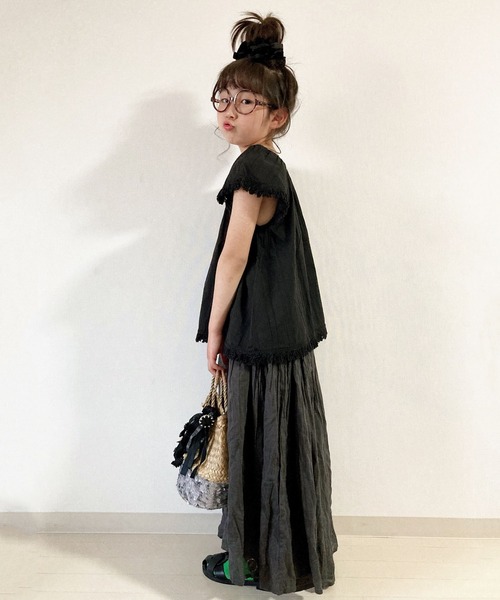 CIAOPANIC TYPY(チャオパニックティピー)の「【KIDS】indiaコットンレースチュニックブラウス(シャツ/ブラウス・キッズ・ホワイト/ブラック・MEDIUM/LARGE/XX-LARGE/X-LARGE/SMALL)」の14枚目の写真