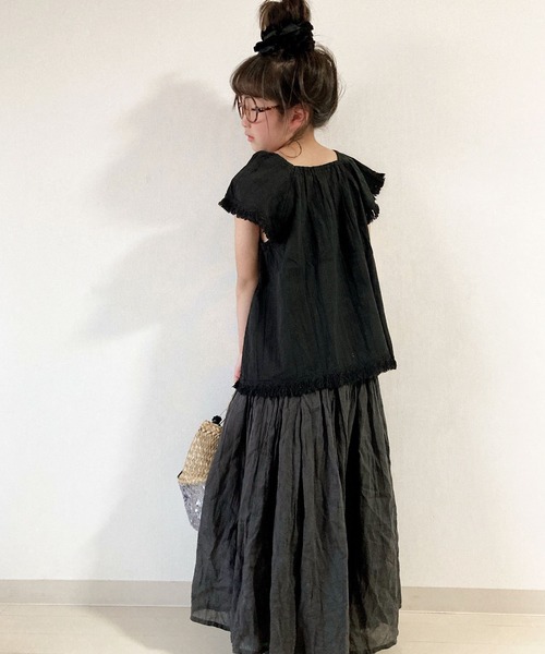 CIAOPANIC TYPY(チャオパニックティピー)の「【KIDS】indiaコットンレースチュニックブラウス(シャツ/ブラウス・キッズ・ホワイト/ブラック・MEDIUM/LARGE/XX-LARGE/X-LARGE/SMALL)」の13枚目の写真