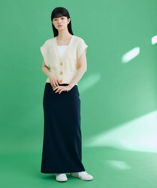 ADAM ET ROPE'（アダムエロペ）の「【一部直営店舗・WEB限定】クロシェライン2WAYベスト（ベスト・レディース・グリーン/オフホワイト/ブラック・FREE）」の5枚目の写真