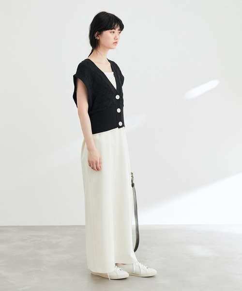 ADAM ET ROPE'（アダムエロペ）の「【一部直営店舗・WEB限定】クロシェライン2WAYベスト（ベスト・レディース・グリーン/オフホワイト/ブラック・FREE）」の20枚目の写真