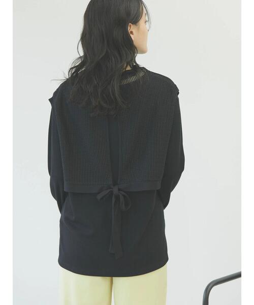 AMERICAN HOLIC（アメリカンホリック）の「SET リブカットプルオーバー+メッシュベスト（Tシャツ/カットソー・レディース・ベージュ/ブラック・L/M）」の6枚目の写真