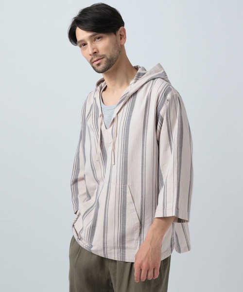 SUNNY SPORTS(サニースポーツ)の「【SUNNY SPORTS×BAYFLOW】メキシカンパーカ(パーカー・メンズ・ネイビー/ベージュ・MEDIUM/LARGE)」の2枚目の写真