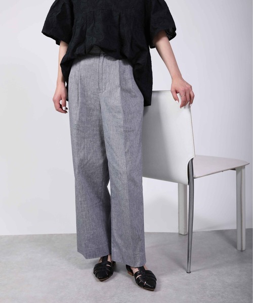 PICCIN（ピッチン）の「シャンブレーパンツ（その他パンツ・レディース・ベージュ/ネイビー・M）」の2枚目の写真