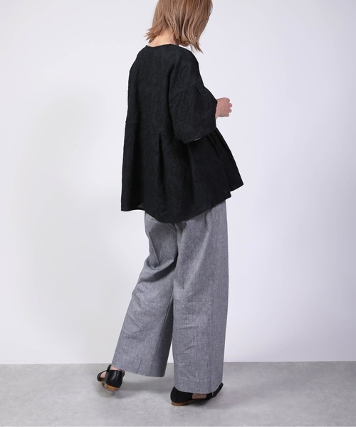 PICCIN（ピッチン）の「シャンブレーパンツ（その他パンツ・レディース・ベージュ/ネイビー・M）」の12枚目の写真