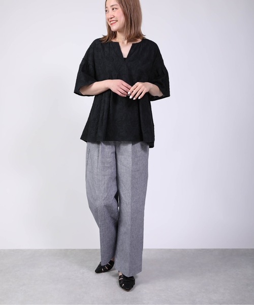 PICCIN（ピッチン）の「シャンブレーパンツ（その他パンツ・レディース・ベージュ/ネイビー・M）」の14枚目の写真