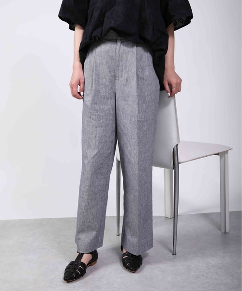 PICCIN（ピッチン）の「シャンブレーパンツ（その他パンツ・レディース・ベージュ/ネイビー・M）」の5枚目の写真