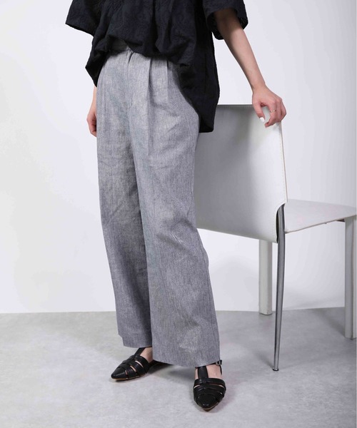 PICCIN（ピッチン）の「シャンブレーパンツ（その他パンツ・レディース・ベージュ/ネイビー・M）」の9枚目の写真