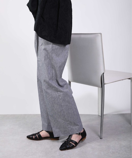 PICCIN（ピッチン）の「シャンブレーパンツ（その他パンツ・レディース・ベージュ/ネイビー・M）」の6枚目の写真