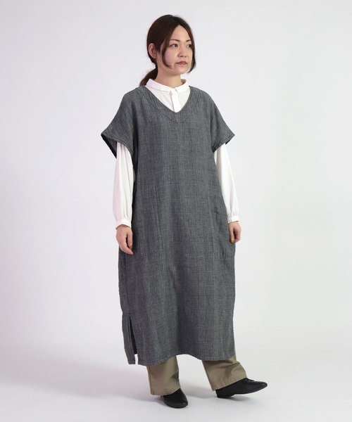 OM　美品★Brocante ブロカント　チェックロングワンピース Brocante（ブロカント）の「[Brocante / ブロカント] ニットライク