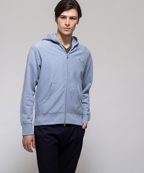 LACOSTE(ラコステ)の「無撚糸 プレミアム スウェットパーカ(パーカー)」|サックスブルー