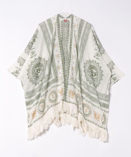 チャイハネ(チャイハネ)の「【チャイハネ】グルティラフリンジカーディガン(カーディガン/ボレロ・レディース・パープル/ネイビー/グレー/オフホワイト/ブラウン/ブラック×ホワイト/ホワイト系その他/カーキ/ブルー・FREE)」の1枚目の写真