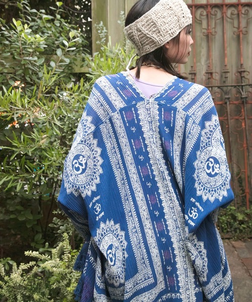 チャイハネ(チャイハネ)の「【チャイハネ】グルティラフリンジカーディガン(カーディガン/ボレロ・レディース・パープル/ネイビー/グレー/オフホワイト/ブラウン/ブラック×ホワイト/ホワイト系その他/カーキ/ブルー・FREE)」の8枚目の写真