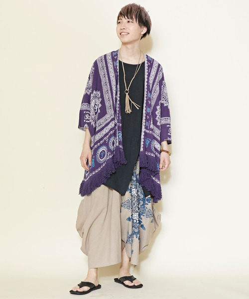 チャイハネ(チャイハネ)の「【チャイハネ】グルティラフリンジカーディガン(カーディガン/ボレロ・レディース・パープル/ネイビー/グレー/オフホワイト/ブラウン/ブラック×ホワイト/ホワイト系その他/カーキ/ブルー・FREE)」の16枚目の写真