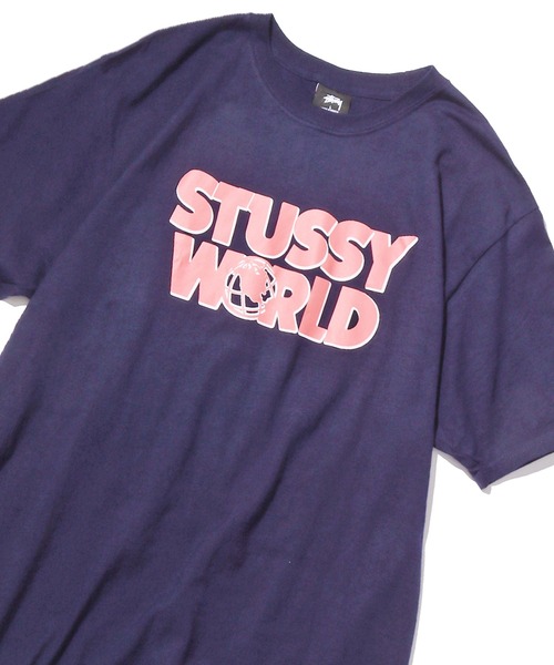 STUSSY(ステューシー)の「STUSSY/ステューシー STUSSY WORLD TEE 半袖Tシャツ(Tシャツ/カットソー・メンズ・ネイビー/ブラック・M/L/XL)」の1枚目の写真