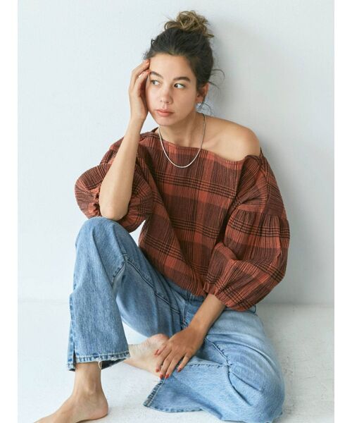 Ungrid(アングリッド)の「チェックボリュームブラウス(シャツ/ブラウス・レディース・ブラック/ダークオレンジ・FREE)」の15枚目の写真
