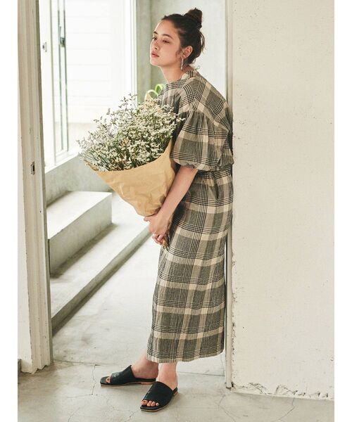 Ungrid(アングリッド)の「チェックボリュームブラウス(シャツ/ブラウス・レディース・ブラック/ダークオレンジ・FREE)」の8枚目の写真