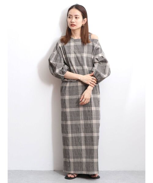 Ungrid(アングリッド)の「チェックボリュームブラウス(シャツ/ブラウス・レディース・ブラック/ダークオレンジ・FREE)」の5枚目の写真