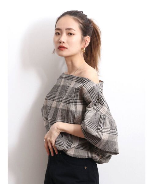 Ungrid(アングリッド)の「チェックボリュームブラウス(シャツ/ブラウス・レディース・ブラック/ダークオレンジ・FREE)」の13枚目の写真