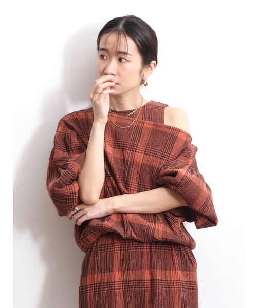 Ungrid(アングリッド)の「チェックボリュームブラウス(シャツ/ブラウス・レディース・ブラック/ダークオレンジ・FREE)」の21枚目の写真