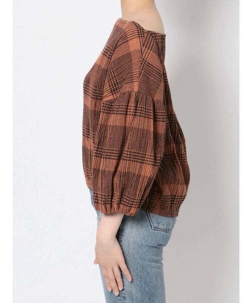 Ungrid(アングリッド)の「チェックボリュームブラウス(シャツ/ブラウス・レディース・ブラック/ダークオレンジ・FREE)」の10枚目の写真