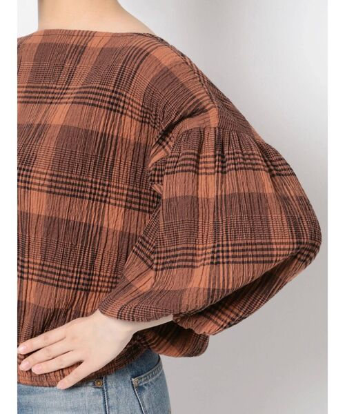 Ungrid(アングリッド)の「チェックボリュームブラウス(シャツ/ブラウス・レディース・ブラック/ダークオレンジ・FREE)」の22枚目の写真