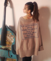 バックロゴオーバーニット