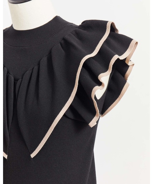 NOELA（ノエラ）の「ハイネックフリルニット（ニット/セーター・レディース・ブラック/オフホワイト/ボルドー・フリー）」の22枚目の写真