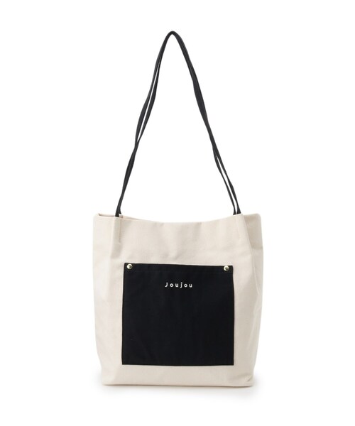 SHOO・LA・RUE（シューラルー）の「◆細ハンドルキャンバストート（トートバッグ・レディース・オレンジ/グレー系4/アイボリー系4・00）」の2枚目の写真