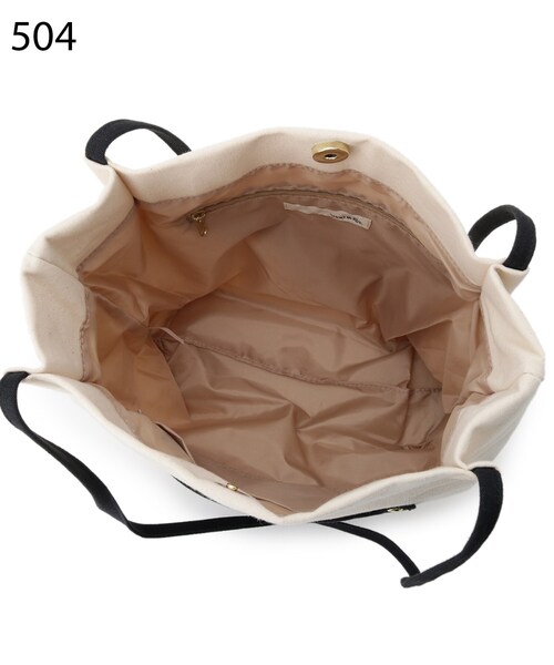 SHOO・LA・RUE（シューラルー）の「◆細ハンドルキャンバストート（トートバッグ・レディース・オレンジ/グレー系4/アイボリー系4・00）」の6枚目の写真